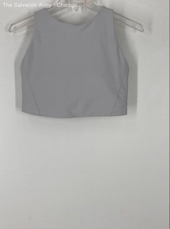 Athleta Womens Gray Round Neck Racerback Activewear Pullover Sports Bra Size M