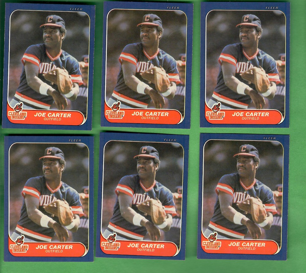 1986 Fleer Baseball #583 Joe Carter - Indians - Lot Of 6  Nm-Mt+