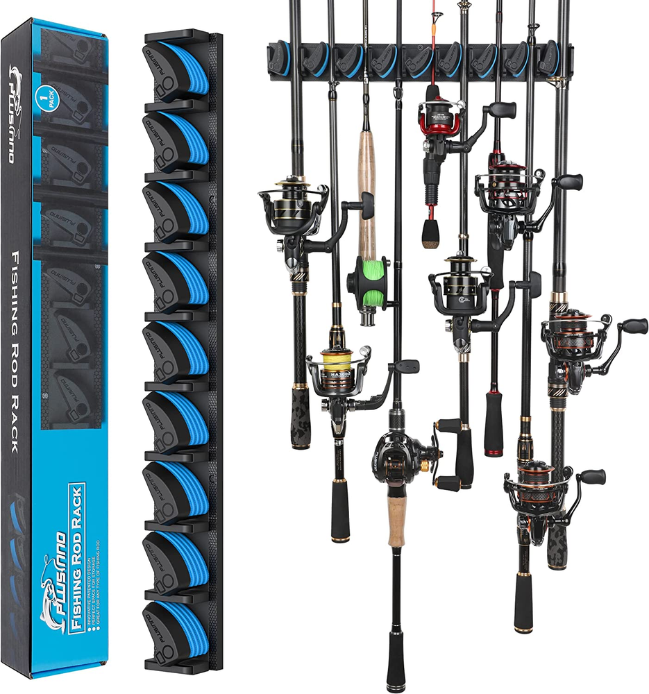 Wall Mount Vertical Fishing Rod Rack Holder for Poles Storage