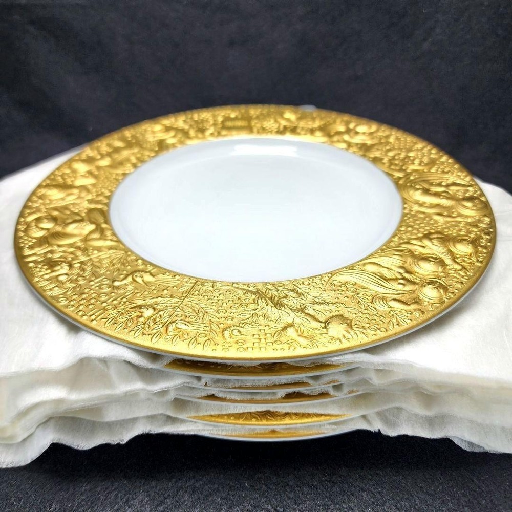 Rosenthal Magic Flute Gold Plate 22cm Set of 6 Porcelain Dinnerware Germany