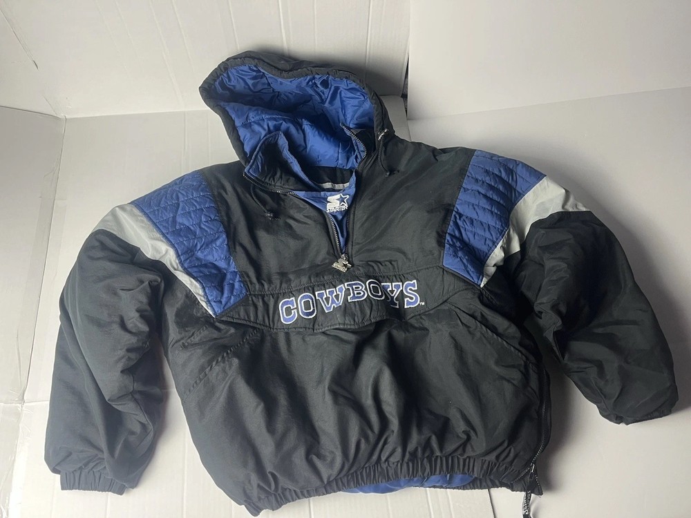 Vintage 90s Dallas Cowboys Starter Puffer Jacket Hoodie XL
