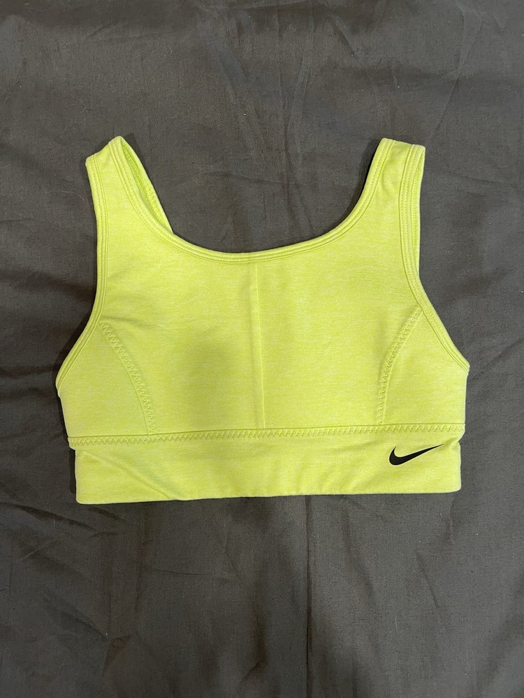 Nike Women’s Light Neon Yellow Sports Bra, Size Small