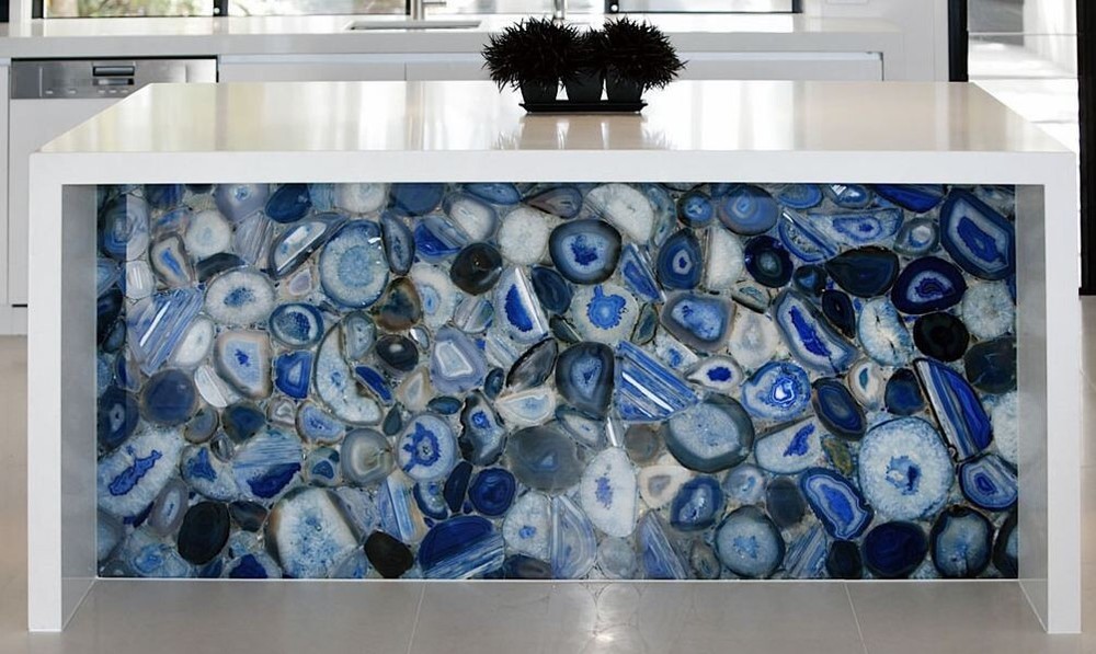36 Inch Blue Agate Dining Table or Console Top