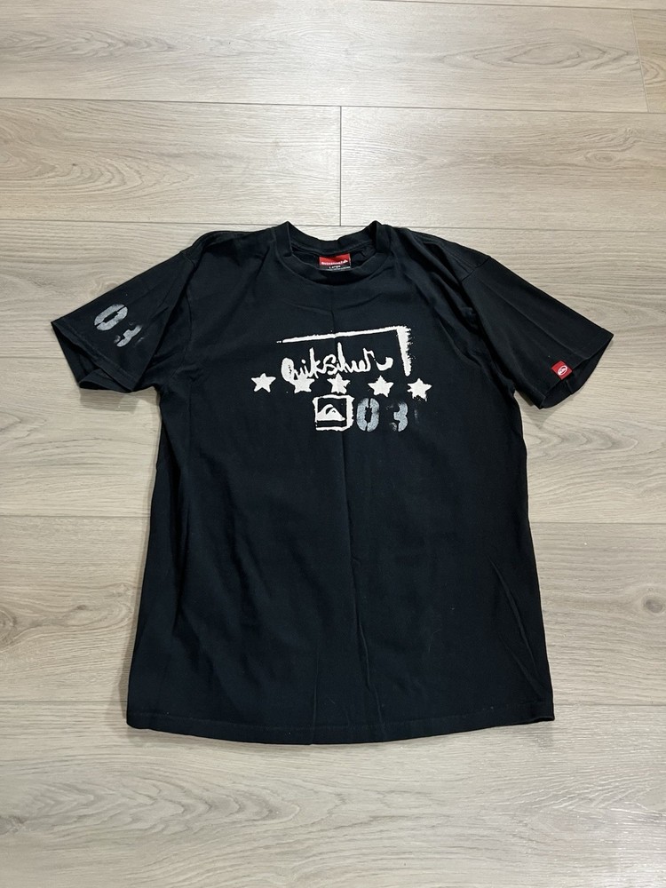 Vintage Y2K Quiksilver Skateboards Graphic T-Shirt Large Black Streetwear