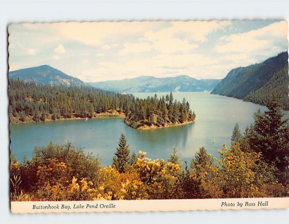 Postcard Buttonhook Bay Lake Pend Oreille Idaho USA