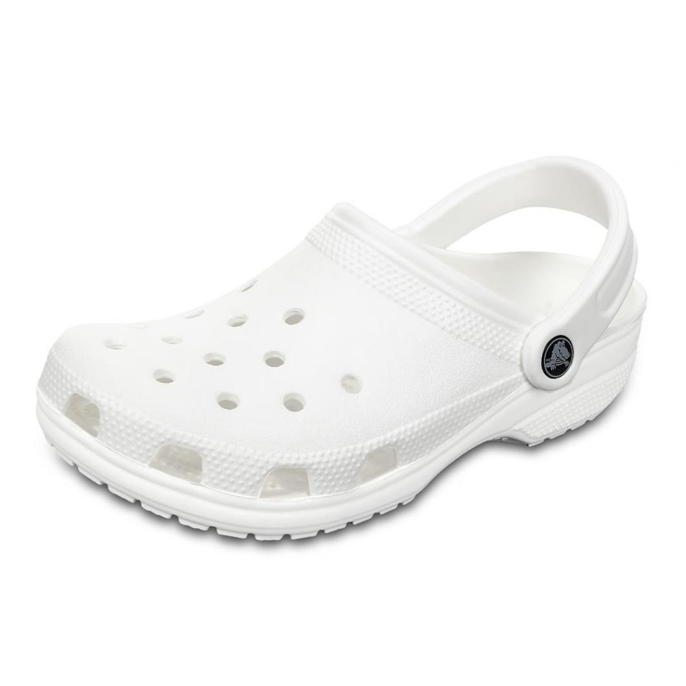 Crocs Classic Clog White Unisex Slip-On Lightweight Waterproof Comfort Sandals