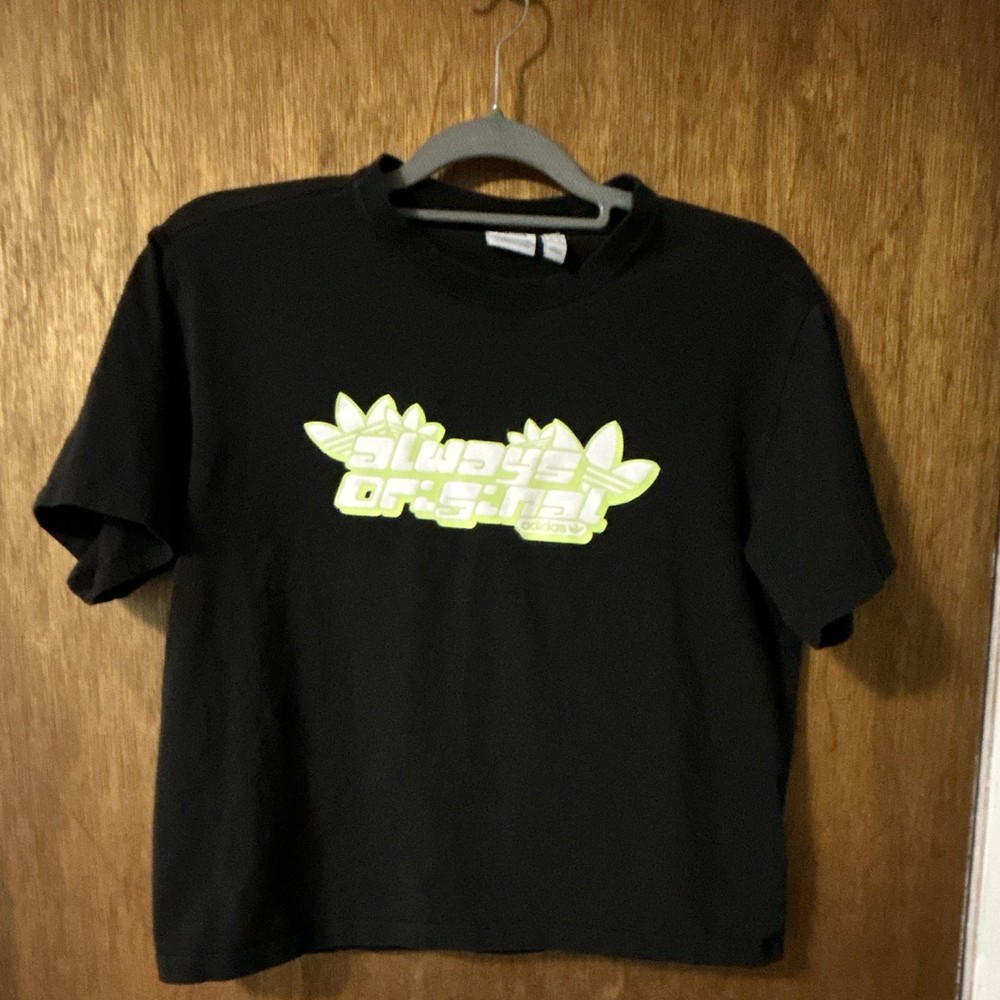 adidas Originals Black Graphic Logo Crew Neck Men's Short Sleeve T-Shirt M