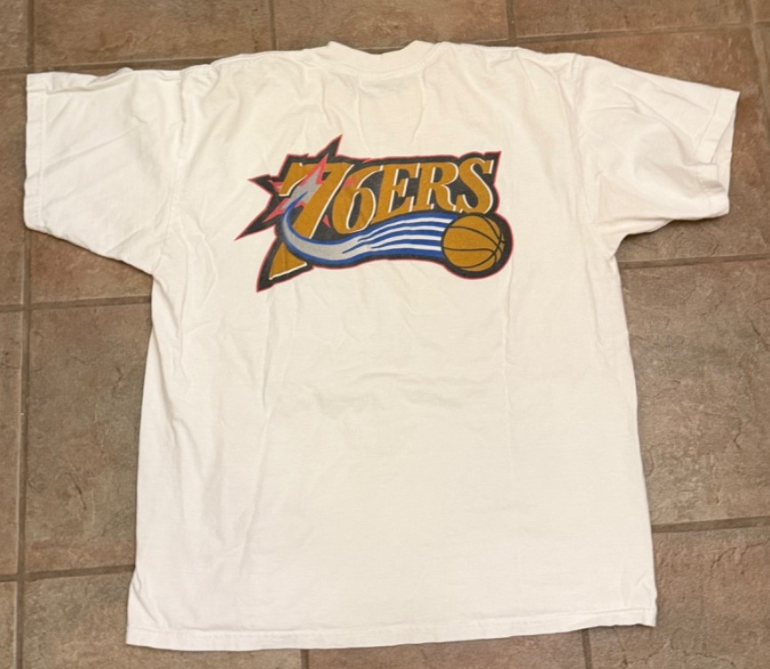 Y2K Philadelphia 76ers Shirt Mens 2XL NBA Basketball Gildan Big Logo Tee