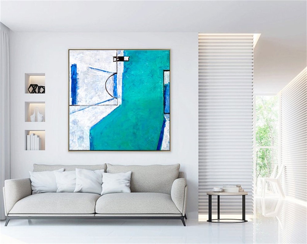 Abstract Painting Large Acrylic Canvas Wall Art Playful Original Modern Painting