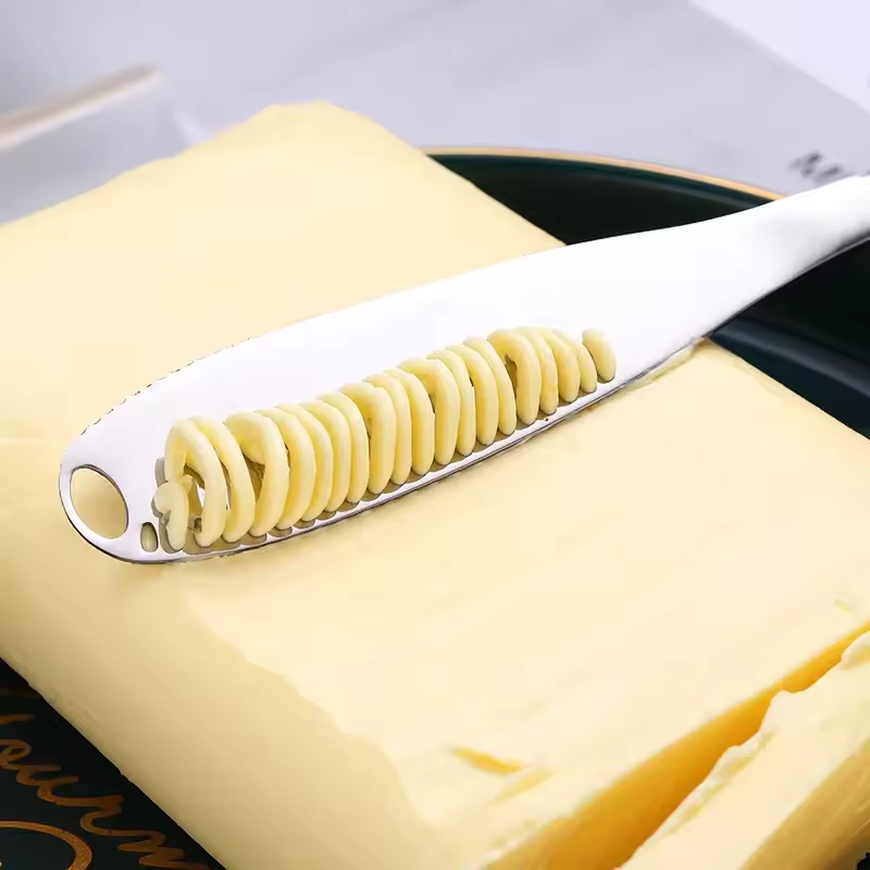 Stainless Steel Butter Cheese Dessert Jam Knife with Toast Holes Cutlery