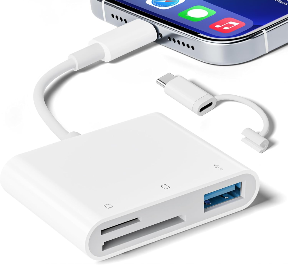 SD Card Reader for Iphone Ipad, Micro SD Card Reader Memory Card Reader with USB