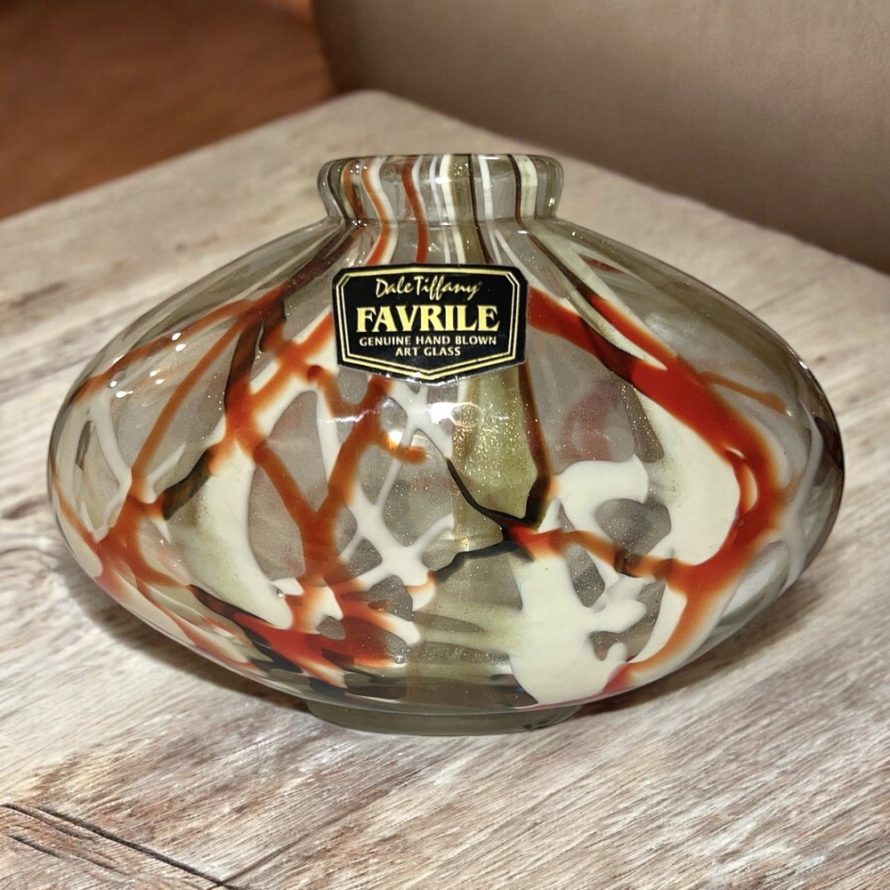 Dale Tiffany Favrile Hand Blown Art Glass Vase