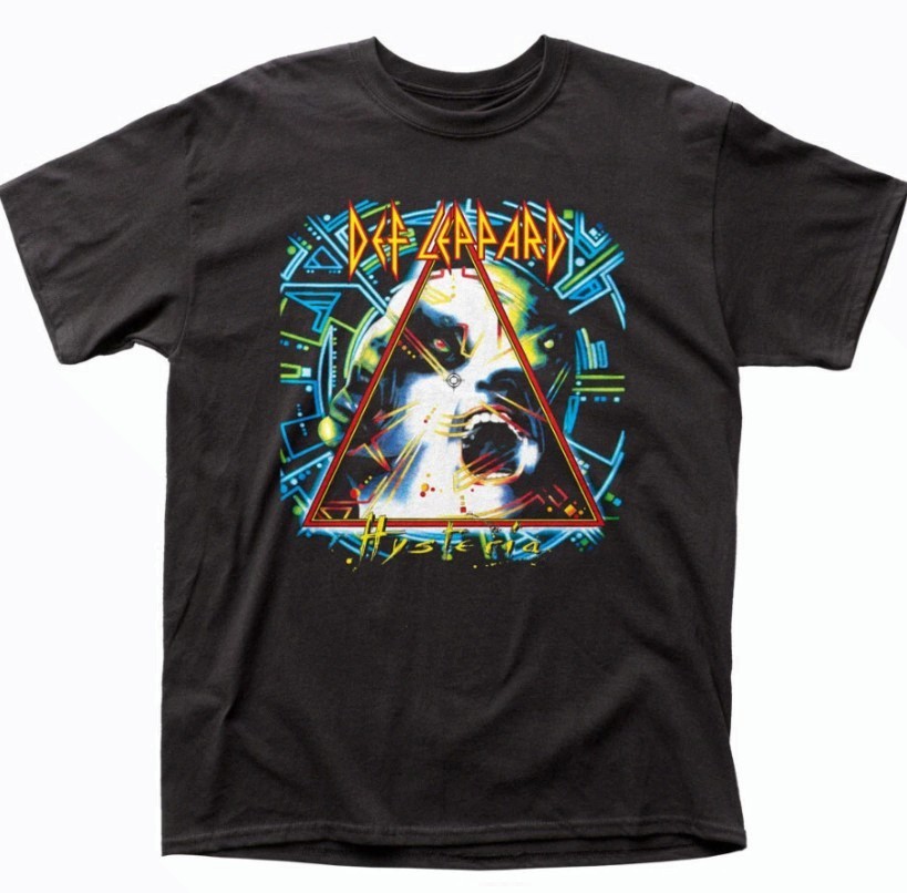 Def Leppard Hysteria Mens T Shirt Rock and Roll Music Classic Band Tee New Black