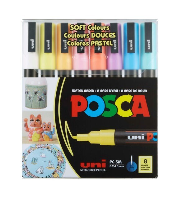 POSCA PC-3M Paint Markers 16 Colors Fine Tip .09-1.13mm Uni