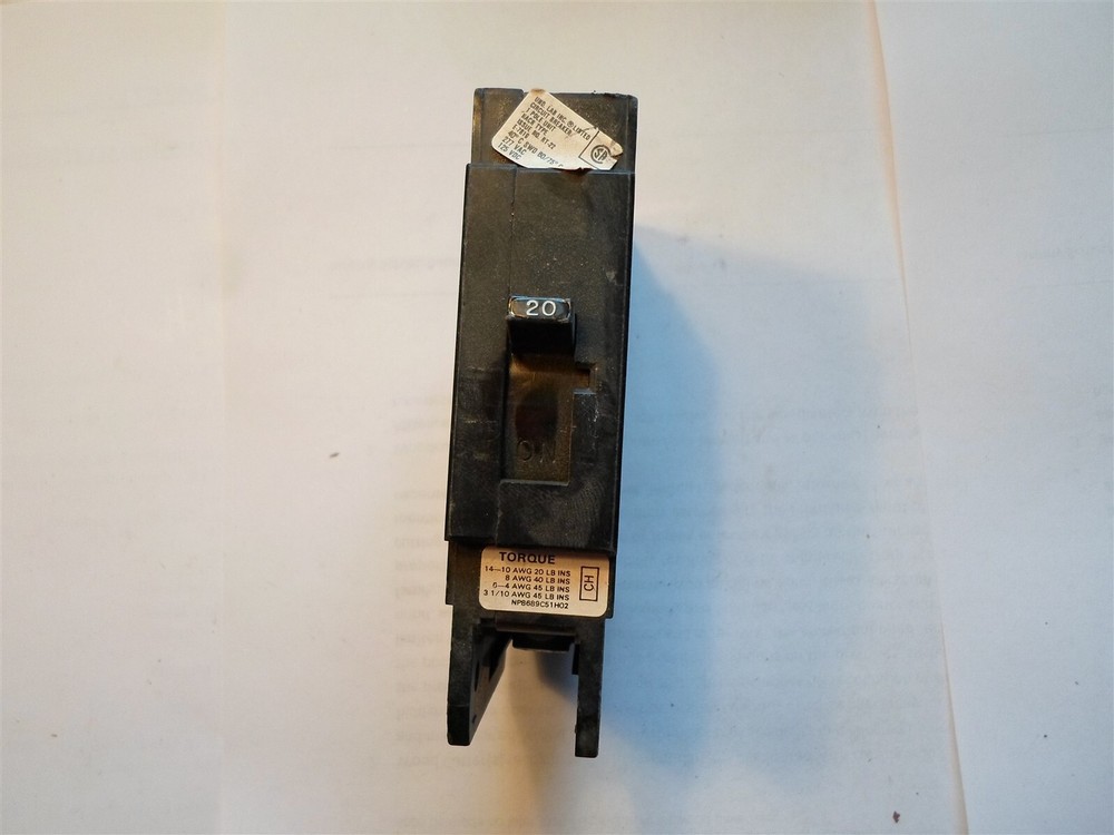 CHALLENGER CH1020 20 AMP 1-POLE Circuit Breaker HACR