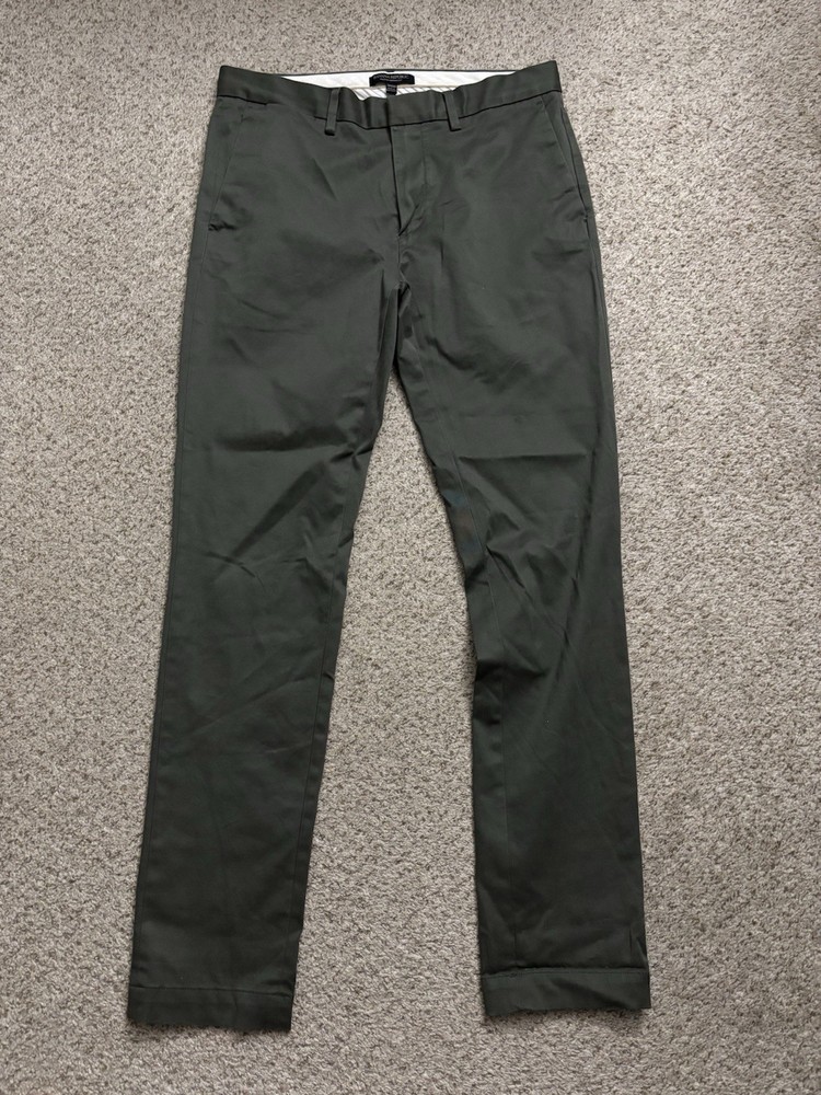 Banana Republic Pants Mens Sz 32x33 Long Dark Green Fulton Skinny Fit RMC Chino