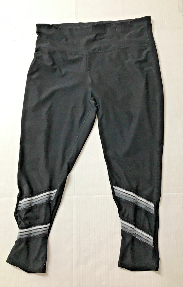 Xersion 7/8 Ankle Legging BLACK LEGGING PANTS Size XL Stripe Details