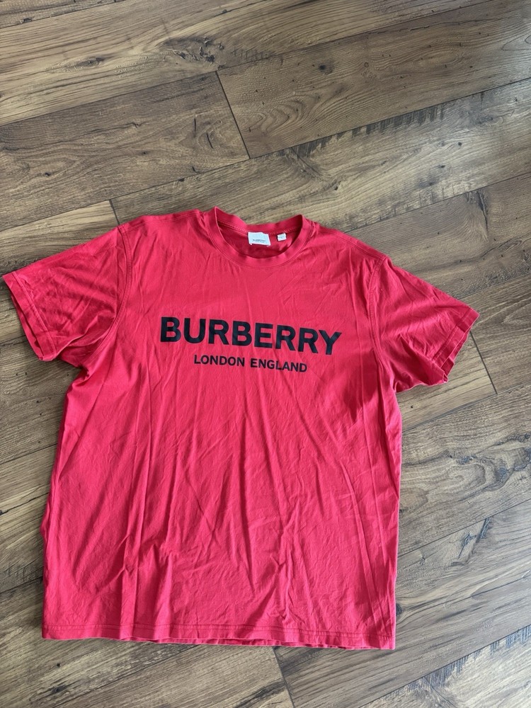 Burberry Logo Letter Print Round Neck Short Sleeve T-Shirt Men's Black