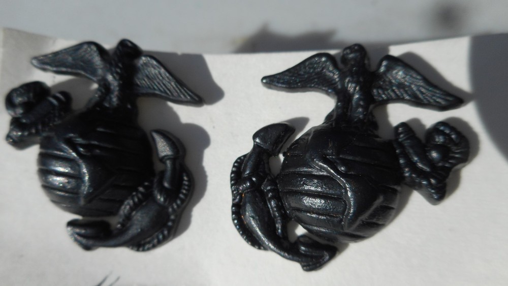 USMC Lapel Pins Set Of Two {2} Vintage Screw Back Lapel Pins.