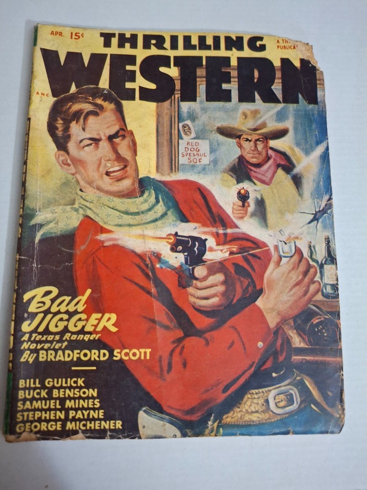 Vintage April 1948 Thrilling Western Magazine Cowboy Pulp
