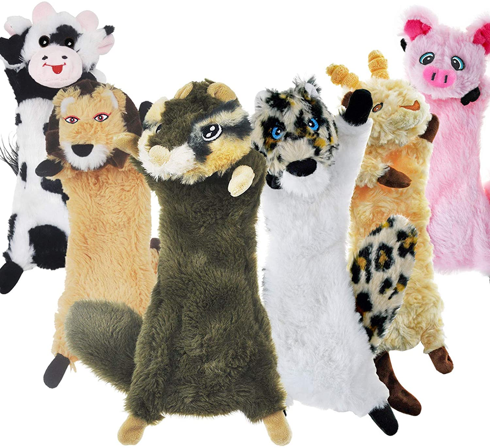 Dog Squeaky Toys No Stuffing 6 Pack Dog Toys Crinkle Dog Toys for Small Dogs Dur