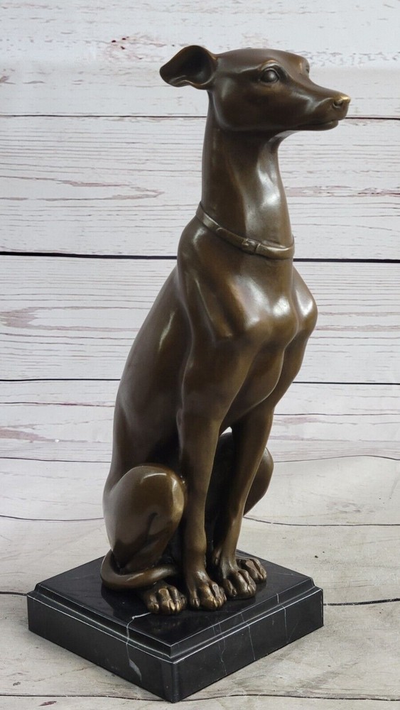 European Art Deco Greyhound Bronze Sculpture Figurine