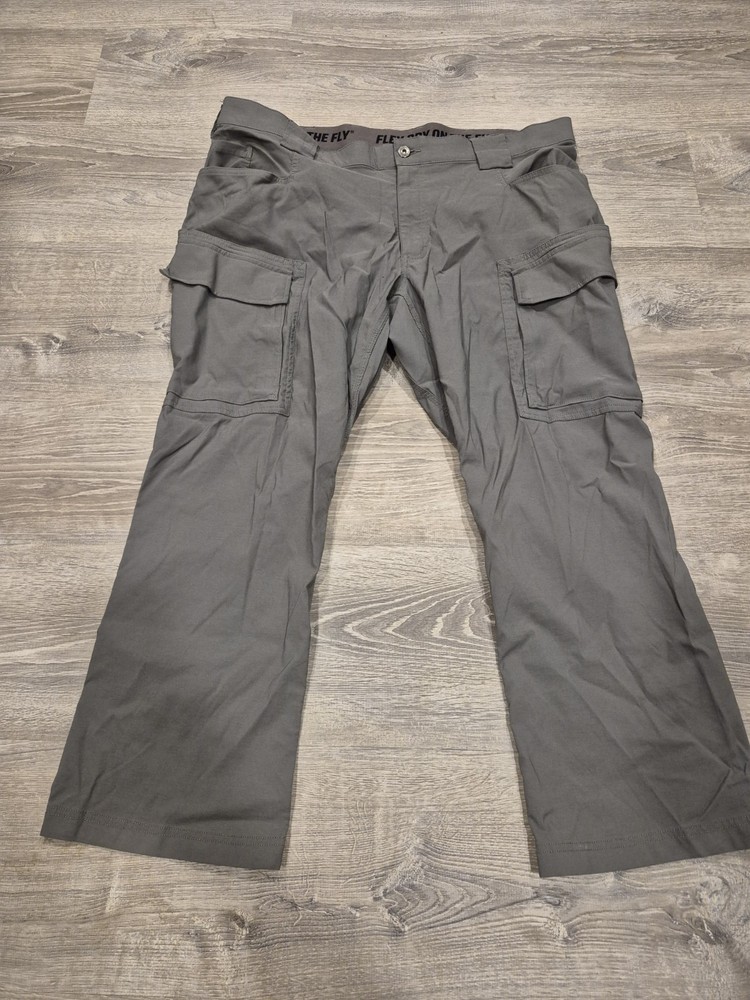 DULUTH Mens 42x28 Flex Dry On The Fly Black Performance Cargo Pants Relaxed Fit
