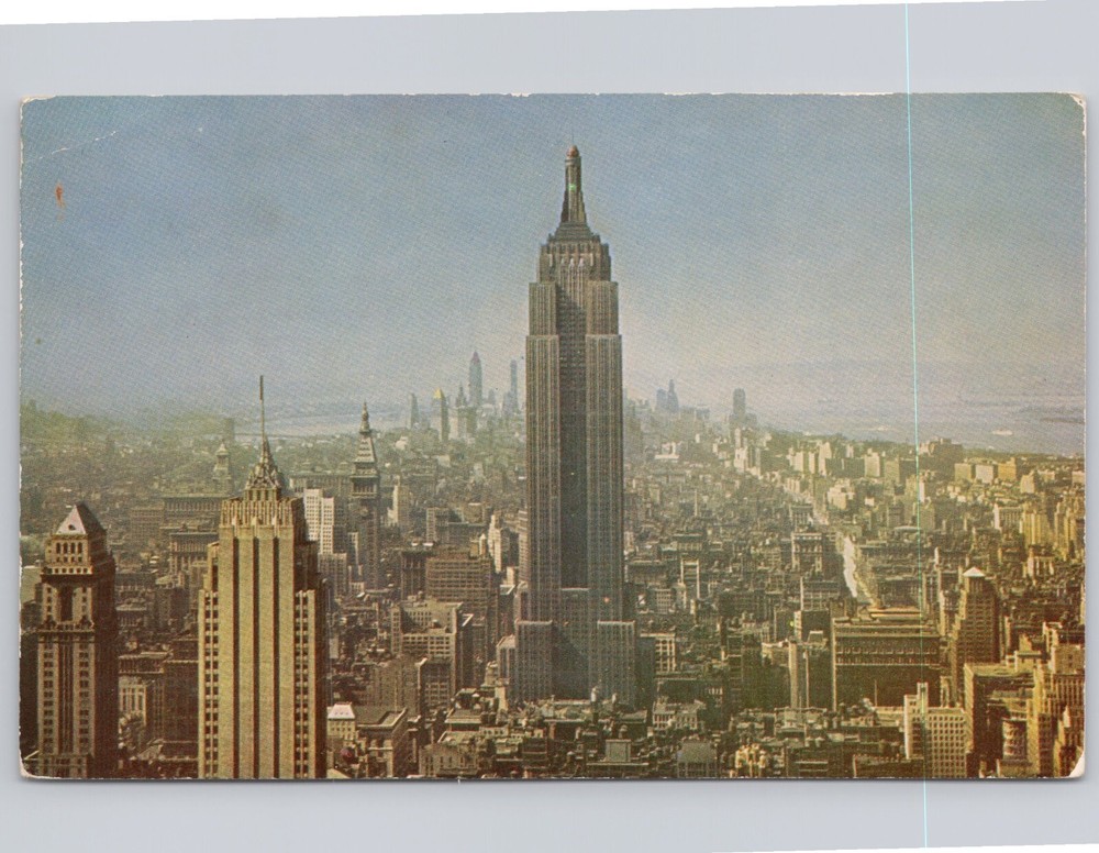Vintage New York City Postcard featuring the Empire State Building