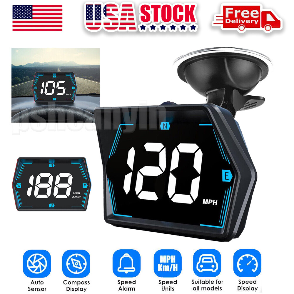 Universal Car Digital Speedometer GPS HUD Head Up Display MPH Overspeed Alarm