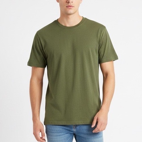 American Giant Mens Olive Green Crew Neck Short Sleeve Tee Made in USA Size S