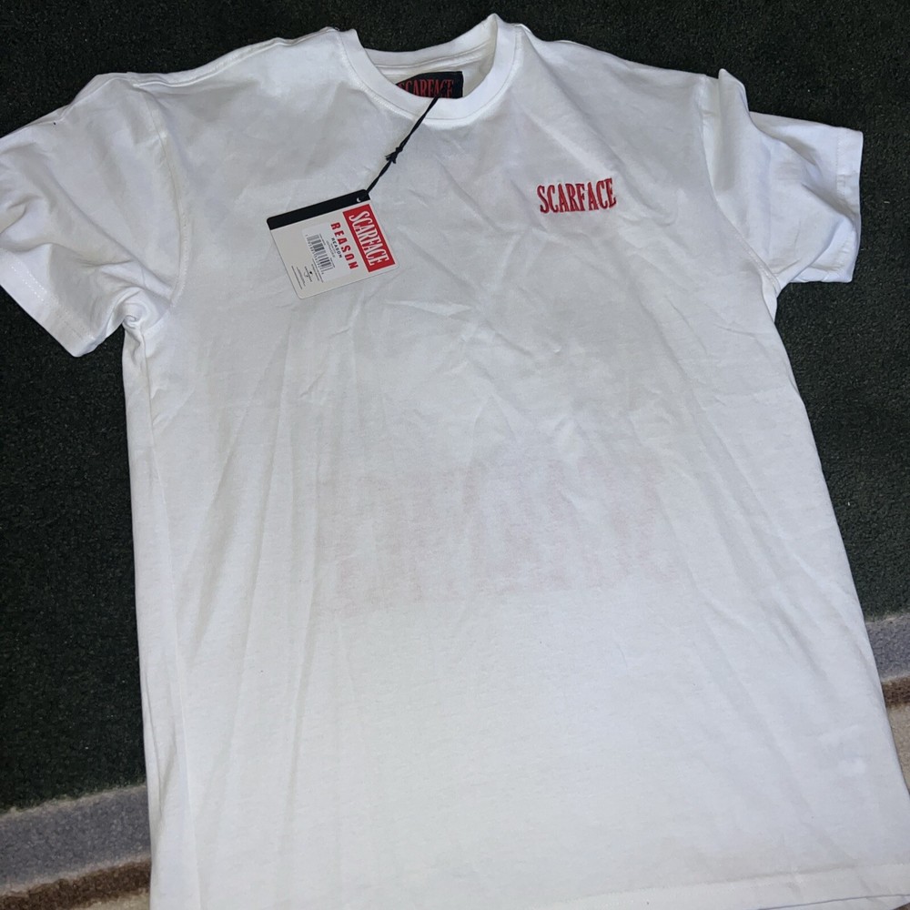 NWT Reason x Scarface Movie  Al Pacino Men's Graphic T-Shirt Sz L White