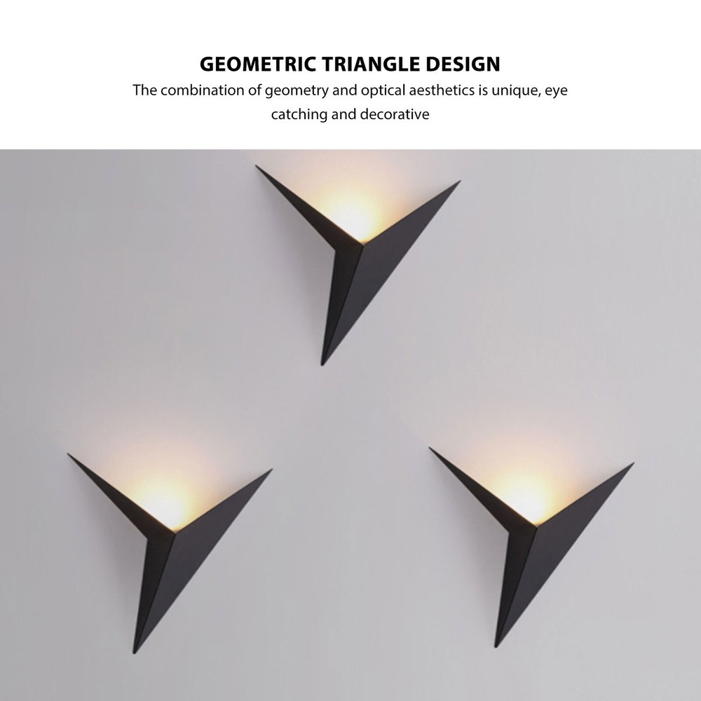 LED Wall Sconce Iron Modern Industrial Triangular Shaped Warm Light Wall Reading