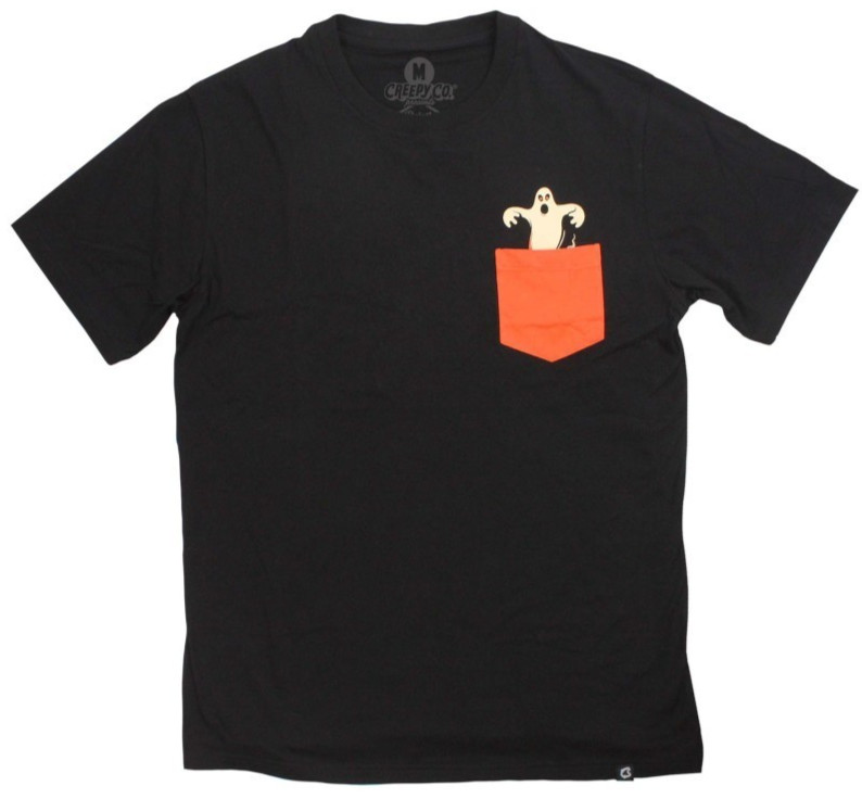 NEW Creepy Co. Beistle GHOST POCKET T-Shirt Tee XS or 4XL ONLY halloween spooky
