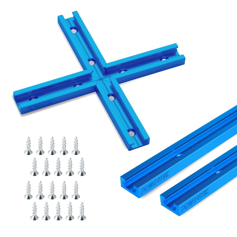 71493 Double-Cut Profile Universal T-Track (24 inch) w/Intersection Kit and W...