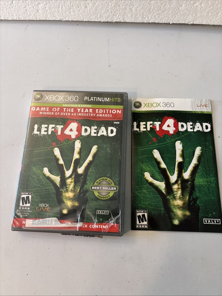 Left 4 Dead Microsoft Xbox 360, 2008, Complete with Manual