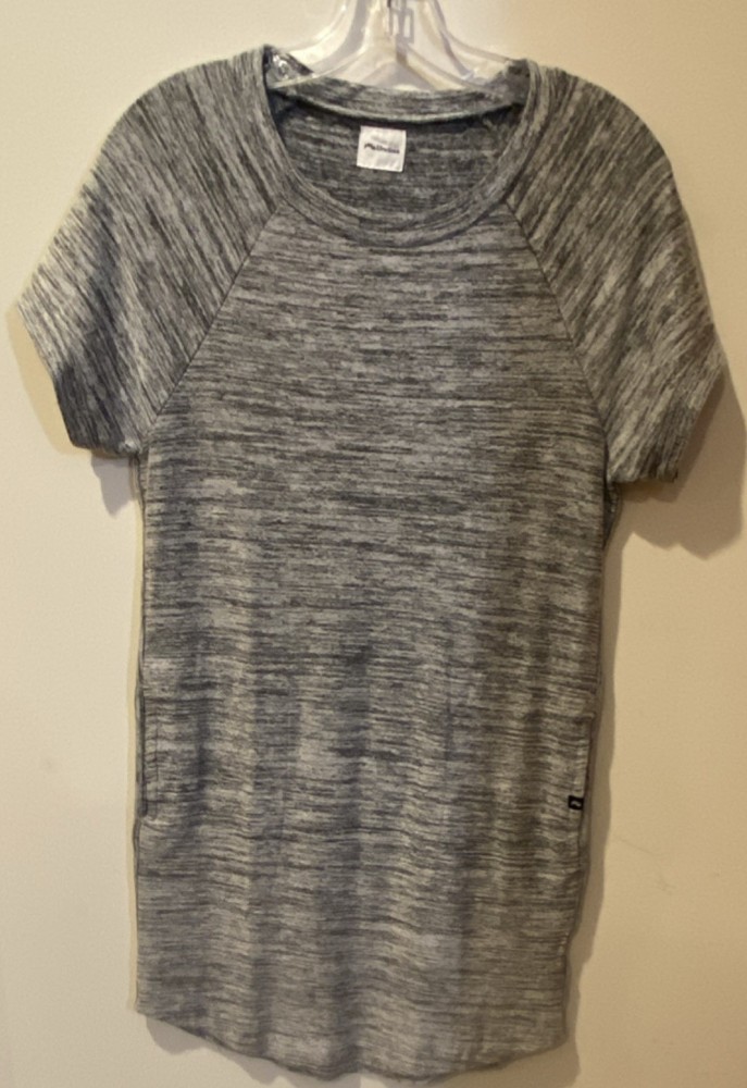 MeUndies Gray T-Shirt Dress Women's Short Sleeve Crew Neck Pullover Size S