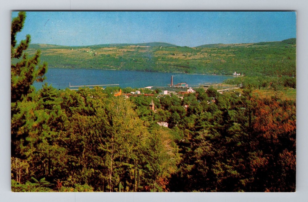 Watkins Glen NY-New York, Village And Seneca Lake, Antique, Vintage Postcard