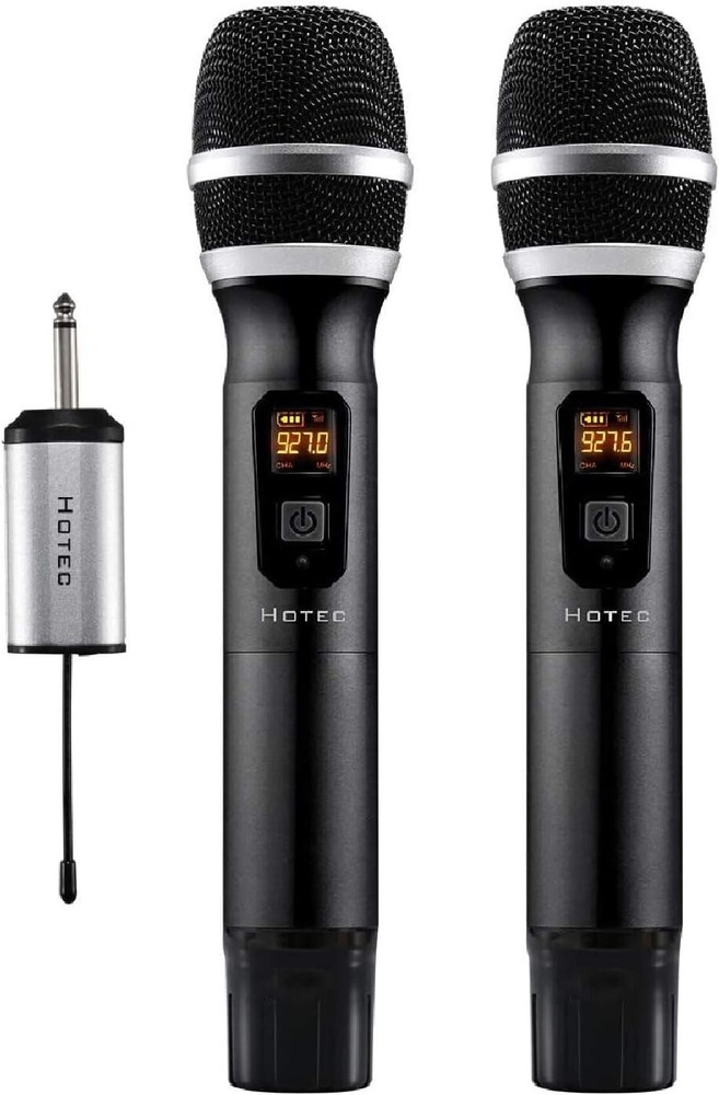 HOTEC 25 Channel UHF Wireless Microphone Dual Mini Portable Receiver 1/4