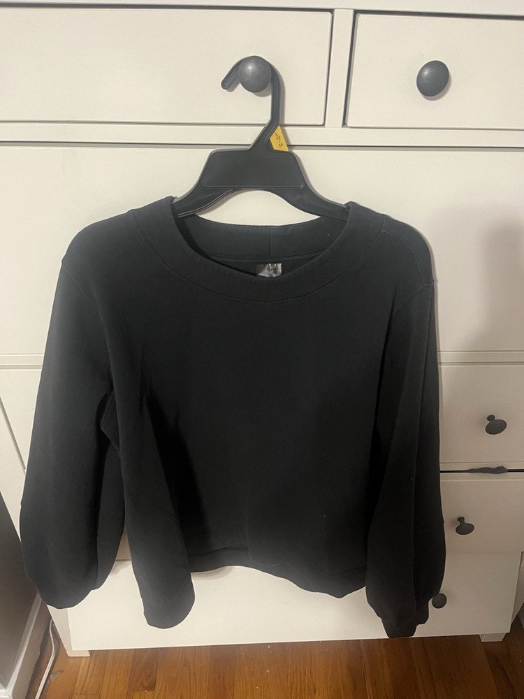 Calia by Carrie Underwood black sweatshirt crew neck balloon sleeves size XL