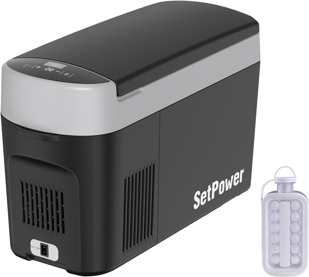 AB16 12V Refrigerator, 16 Quart (15L) Electric Cooler for Vehicles AC/DC, Car Fr