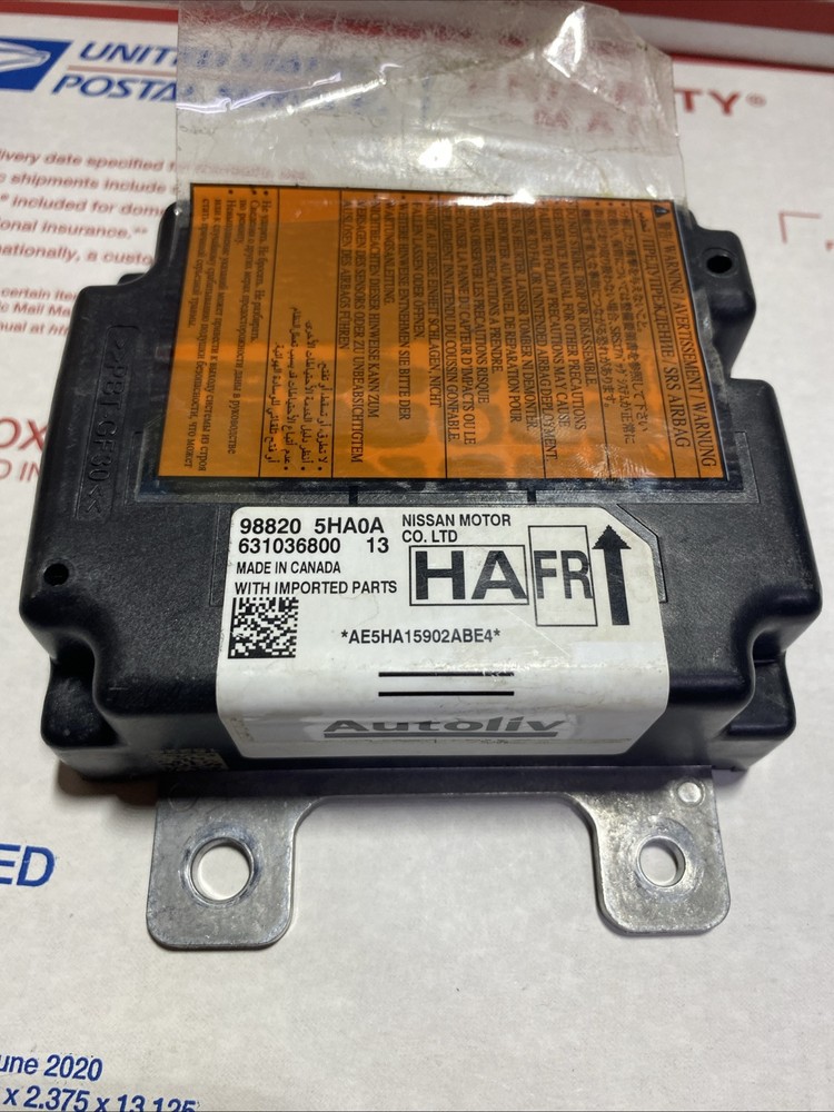 2016-2019 Nissan Rogue SRS Module 98820-5HA0A *No crash*