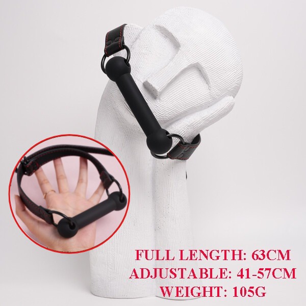 Silicone Bone Gag Open Mouth Adjustable Strap Bondage Head Harness Restraints US