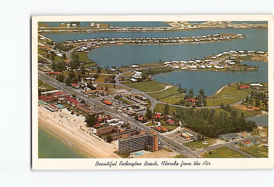 Postcard Redington Beach Florida Holiday Isles Gulf of Mexico Hotels Boca Ciega