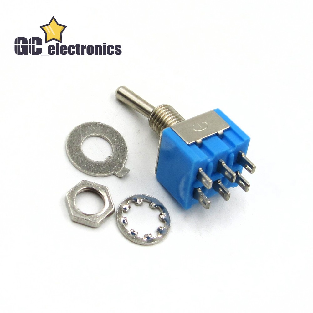 5pcs 6 Pin DPDT ON-ON 2 Position 6A 250V AC Toggle Switches MTS-202DI A3GS