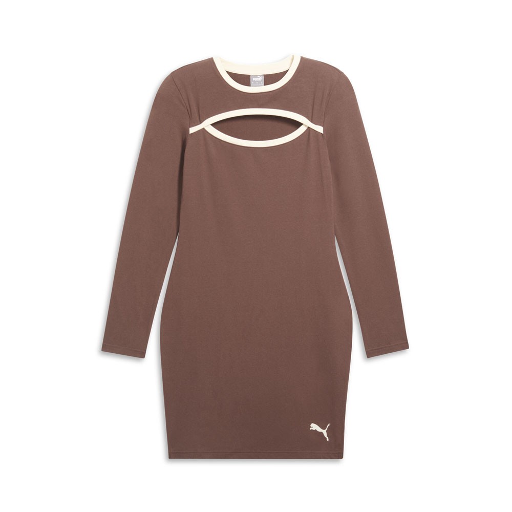 PUMA Women's Brown Long Sleeve Trim Casual Dress 68475465