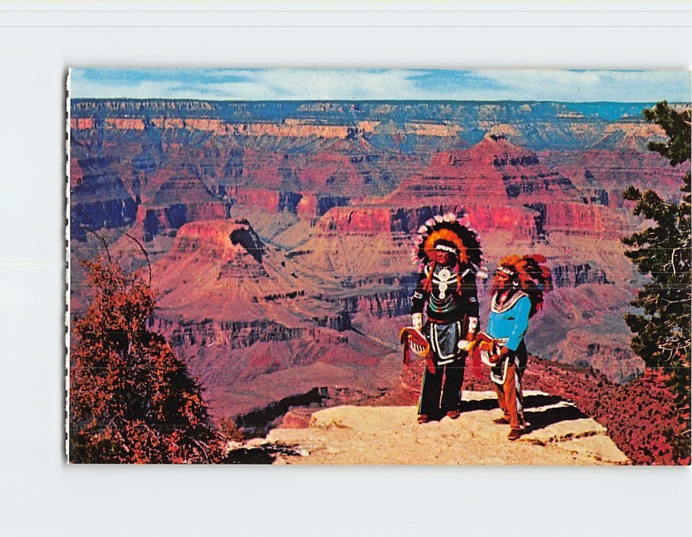 Postcard Arizona Indians at the Grand Canyon National Park Arizona USA