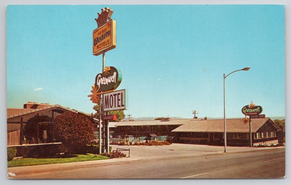 Vintage Green Well Motel Price Utah Postcard Best Western 1960s Roadside