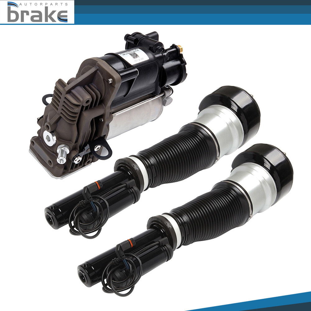 Front Pair Air Shock Strut Air Compressor Pump For Mercedes W221 S350 S550 CL550