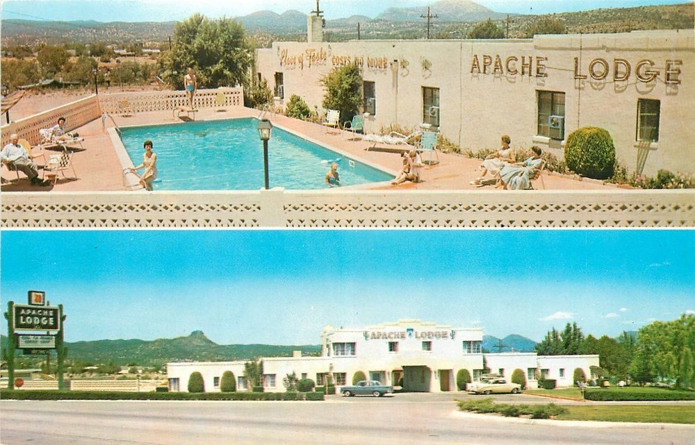 1960s Prescott Arizona swimming pool occupation Bradshaw Postcard 26-3498
