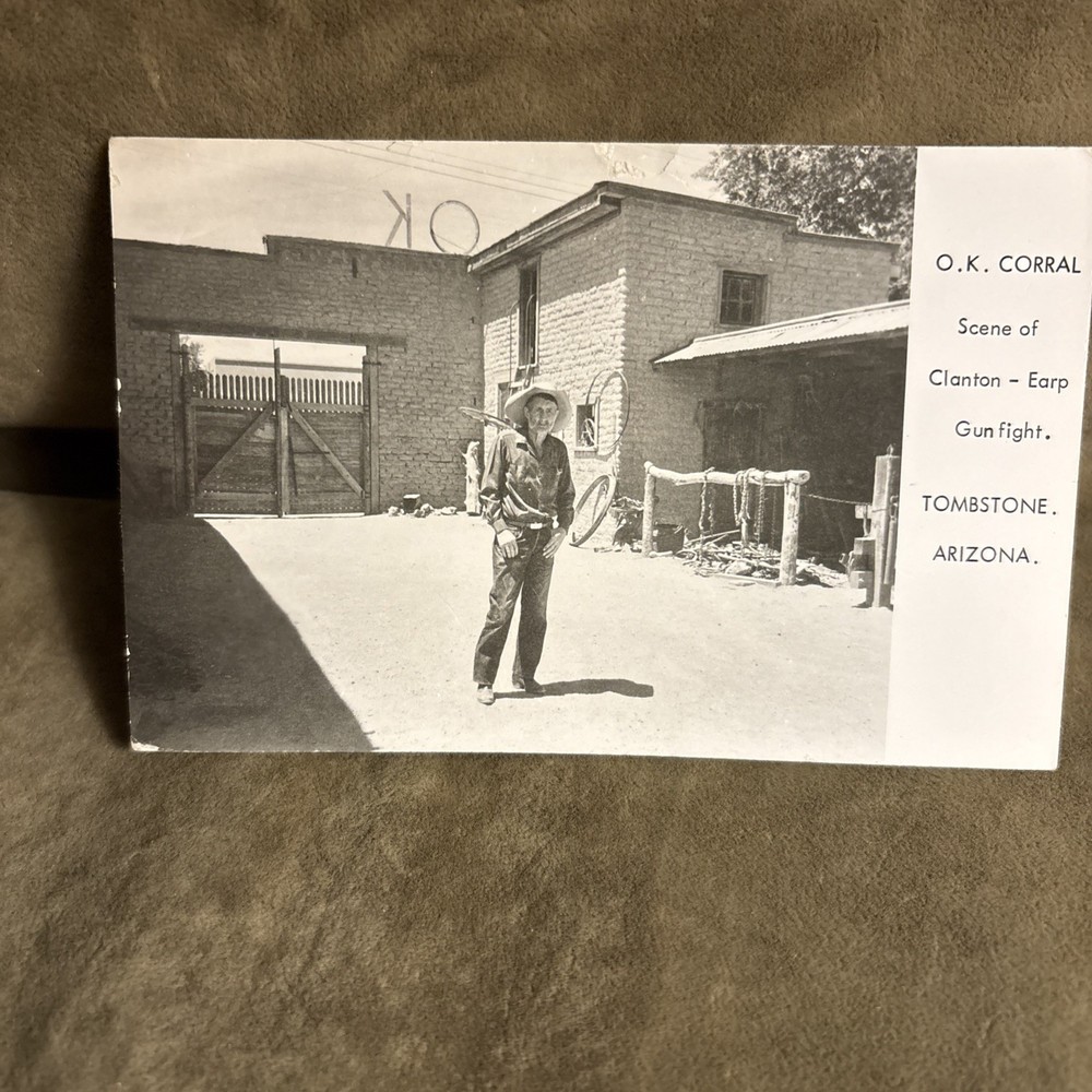 Vintage Ok Corral Tombstone Arizona Signed Postcard William H Bonney